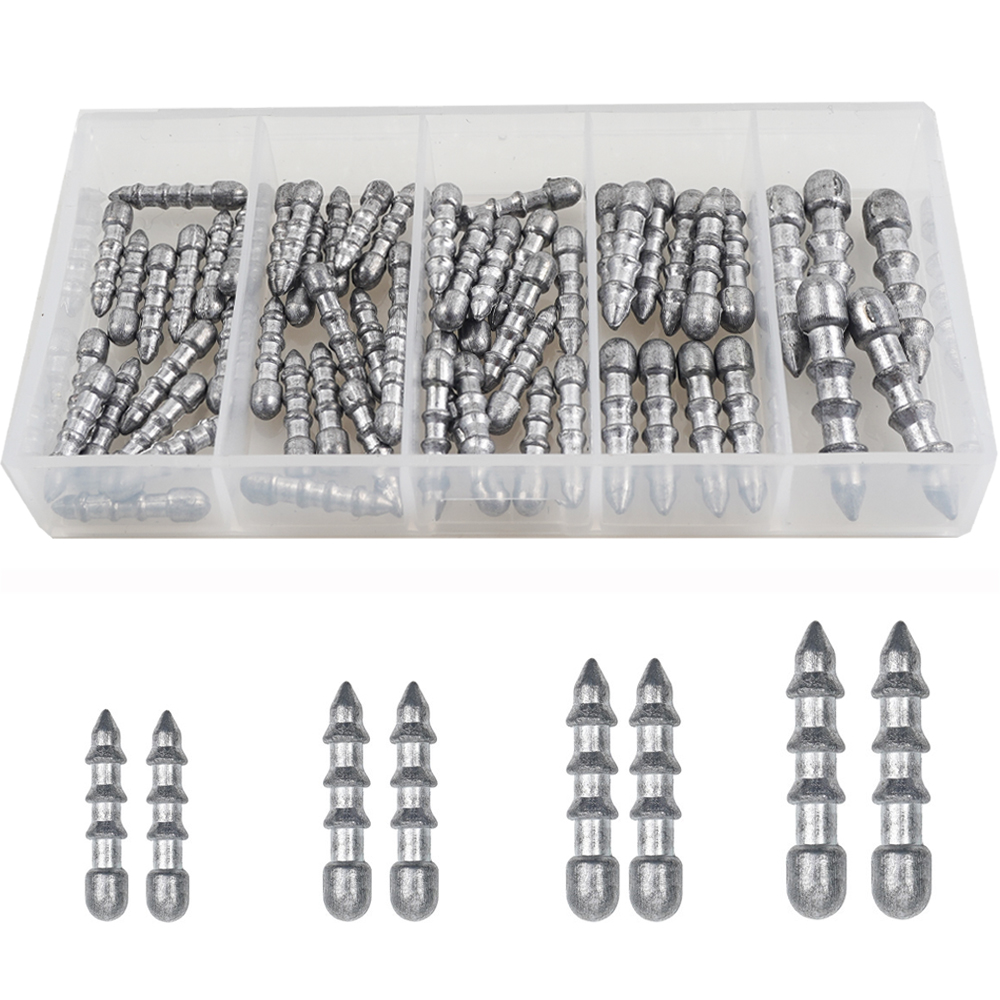 Fishing Equipment Tackle - Pesas de clavos de 60 piezas,
