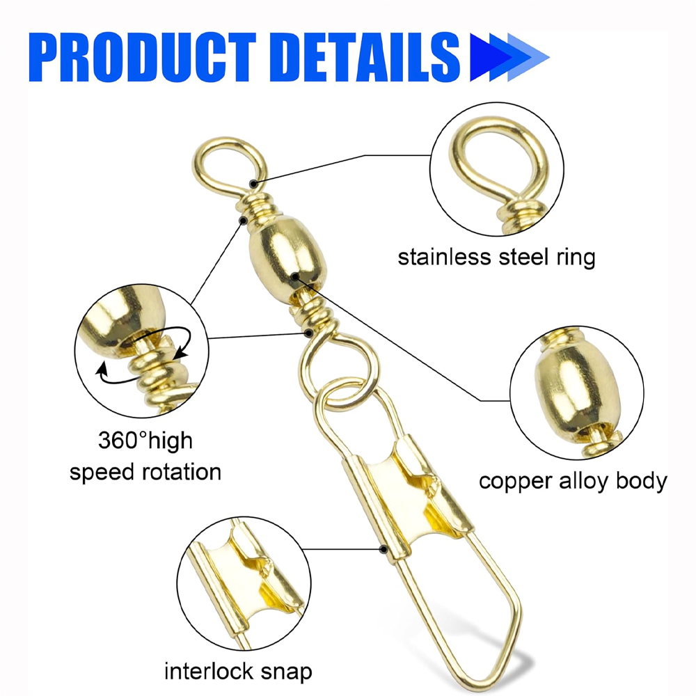 50 Uds. Barril de pesca dorado - Fishing Equipment Tackle reseña y precio