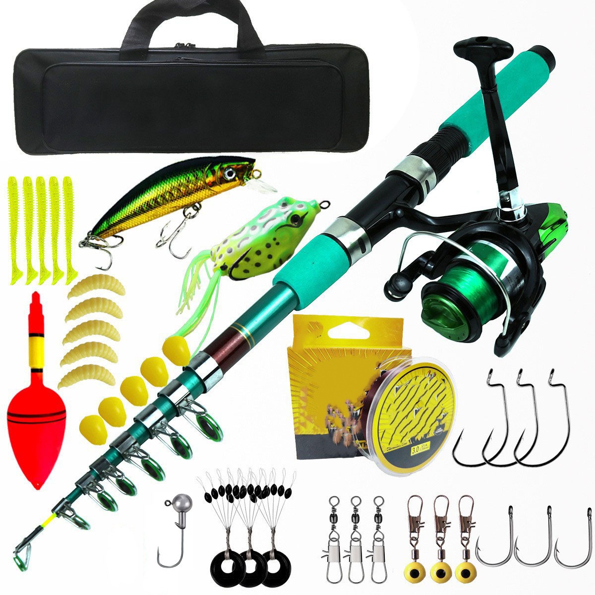 Caña de Pescar Telescópica Por - Carp Fishing Tackle reseña y precio